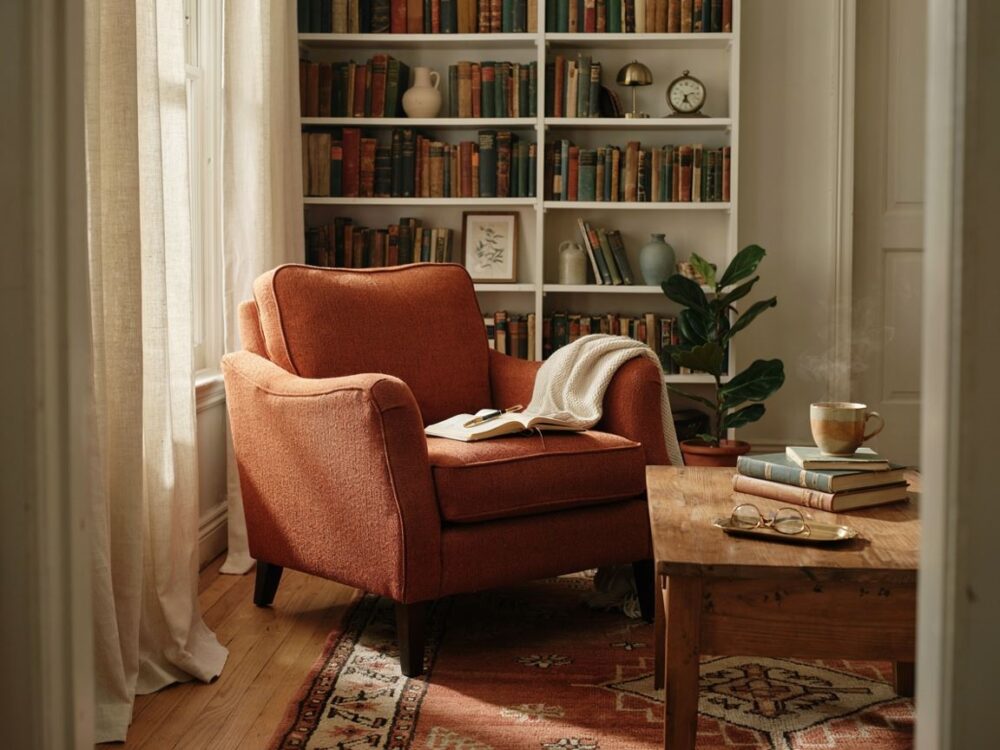 meble retro w salonie